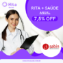 Cupom de desconto Rita + Saúde com 7,5% OFF no plano anual com benefícios exclusivos